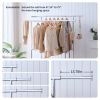 Double Clothing Garment Rack with Shelves Capacity 800lbs Clothing Racks on Wheels Rolling Clothes Rack for Hanging Clothes Heavy Duty Portable Collap
