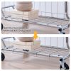 Double Clothing Garment Rack with Shelves Capacity 800lbs Clothing Racks on Wheels Rolling Clothes Rack for Hanging Clothes Heavy Duty Portable Collap