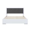 Queen Size Upholstered Bed with LED Light,Modern Platform Bed with with Velvet Headboard,White