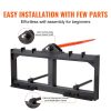 VEVOR 49" Hay Spear, Bale Spears 1600lbs Loading Capacity, Skid Steer Loader Tractor Attachment with 2pcs 17.5" Stabilizer Spears, Quick Attach Spike