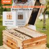 VEVOR Bee Hive Deep Box Starter Kit, 100% Beeswax Coated Natural Cedar Wood, Langstroth Beehive Kit with 10 Frames and Foundations, Transparent Acryli