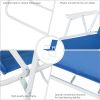 Oxford Cloth Iron Outdoor Beach Chair Blue