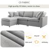 U_STYLE Down Filled Upholstery Convertible Sectional Sofa, L Shaped Couch with Reversible Chaise