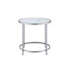 Rayne - Faux Marble Top Round End - White