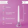 Candwax 10 inch Taper Candles Set of 4 - Dripless Taper Candles and Unscented Candlesticks - Perfect as Dinner Candles and Household Candles - White C