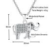 Emma Manor 14k White Gold Plated Cubic Zirconia Elephant Pendant Necklace