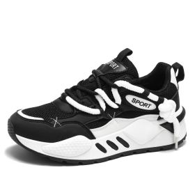 Spring summer men's new network surface trend sports daddy shoes men's shoes 39-45 (Color: Black, size: 45)