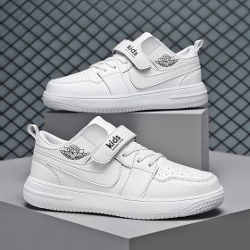 Children's new AJ board shoes trend comfortable all low top children's shoes sports shoes casual board shoes (Color: White, size: 38)