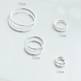 Simple Concise Elegant Women 925 Sterling Sliver Hoop Earrings (size: 20Mm (Thickness)