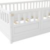 Twin Size Floor bed, integral construction with super high security barrier, door, children's floor bed frame, Montessori wooden children's floor bed,