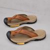 Summer men's new first layer cowhide flip-flops fashion all comfortable men's slippers beach shoes