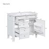 36'' Bathroom Vanity with Medicine Cabinet, Royal Blue Mirror Cabinet, Modern Bathroom Storage Cabinet with 2 Soft Closing Doors and 4 Drawers, Single