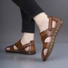 Men's new comfortable trend 100 bypass layer cowhide casual beach shoes trend men's sandals