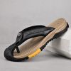 Summer men's new first layer cowhide flip-flops fashion all comfortable men's slippers beach shoes