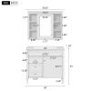 36'' Bathroom Vanity with Medicine Cabinet, Royal Blue Mirror Cabinet, Modern Bathroom Storage Cabinet with 2 Soft Closing Doors and 4 Drawers, Single