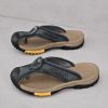 Summer men's new first layer cowhide flip-flops fashion all comfortable men's slippers beach shoes