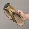 Summer men's new first layer cowhide flip-flops fashion all comfortable men's slippers beach shoes