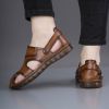 Men's new comfortable trend 100 bypass layer cowhide casual beach shoes trend men's sandals