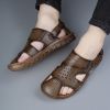 Men's new comfortable trend 100 bypass layer cowhide casual beach shoes trend men's sandals