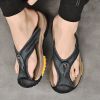 Summer men's new first layer cowhide flip-flops fashion all comfortable men's slippers beach shoes
