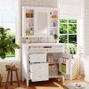 36'' Bathroom Vanity with Medicine Cabinet, Royal Blue Mirror Cabinet, Modern Bathroom Storage Cabinet with 2 Soft Closing Doors and 4 Drawers, Single