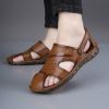 Men's new comfortable trend 100 bypass layer cowhide casual beach shoes trend men's sandals