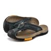 Summer men's new first layer cowhide flip-flops fashion all comfortable men's slippers beach shoes