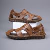 Men's new comfortable trend 100 bypass layer cowhide casual beach shoes trend men's sandals