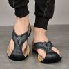 Summer men's new first layer cowhide flip-flops fashion all comfortable men's slippers beach shoes