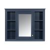 36'' Bathroom Vanity with Medicine Cabinet, Royal Blue Mirror Cabinet, Modern Bathroom Storage Cabinet with 2 Soft Closing Doors and 4 Drawers, Single