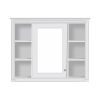 36'' Bathroom Vanity with Medicine Cabinet, Royal Blue Mirror Cabinet, Modern Bathroom Storage Cabinet with 2 Soft Closing Doors and 4 Drawers, Single