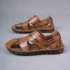 Men's new comfortable trend 100 bypass layer cowhide casual beach shoes trend men's sandals