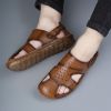 Men's new comfortable trend 100 bypass layer cowhide casual beach shoes trend men's sandals