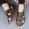 Men's new comfortable trend 100 bypass layer cowhide casual beach shoes trend men's sandals