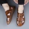 Men's new comfortable trend 100 bypass layer cowhide casual beach shoes trend men's sandals
