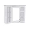 36'' Bathroom Vanity with Medicine Cabinet, Royal Blue Mirror Cabinet, Modern Bathroom Storage Cabinet with 2 Soft Closing Doors and 4 Drawers, Single