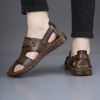 Men's new comfortable trend 100 bypass layer cowhide casual beach shoes trend men's sandals