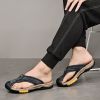 Summer men's new first layer cowhide flip-flops fashion all comfortable men's slippers beach shoes
