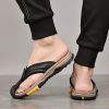 Summer men's new first layer cowhide flip-flops fashion all comfortable men's slippers beach shoes