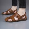 Men's new comfortable trend 100 bypass layer cowhide casual beach shoes trend men's sandals